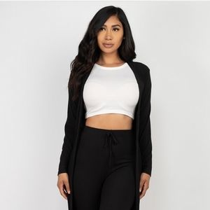 Ribbed Cardigan and Leggings Set